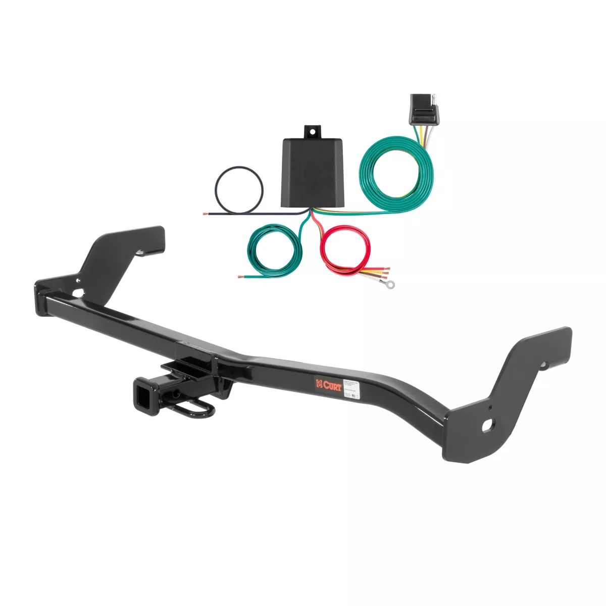 00 - 01 Ford Escort Sedan Curt 1-1/4", Class 1 Trailer Tow Hitch + 4-flat Wiring Kit 11105