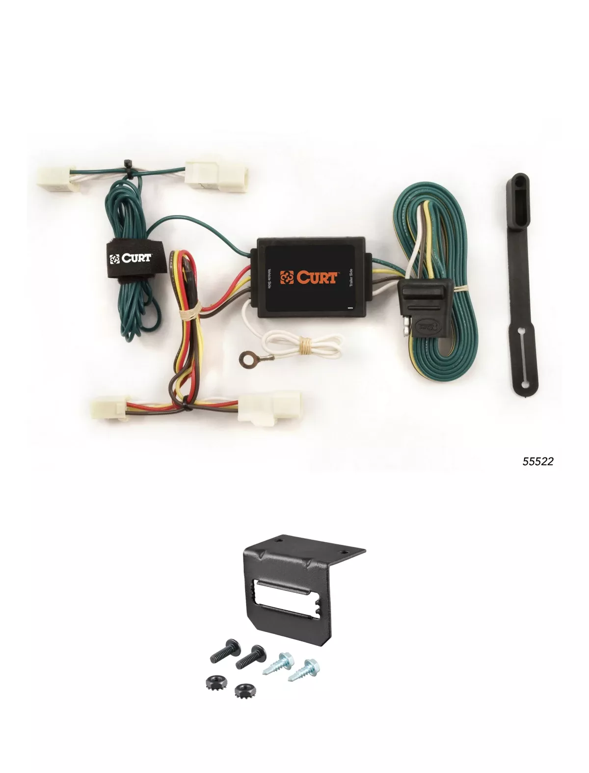 00-02 Toyota Echo Excluding Canadian models CURT 4-flat Plug and Play Trailer Wiring