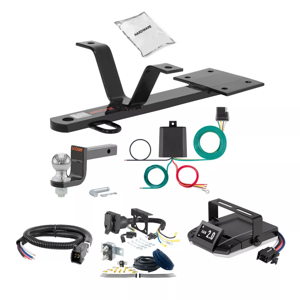 00-04 Subaru Outback Wagon 1.25 CURT Trailer Hitch + Assure Proportional Brake Controller Kit HBCW2316