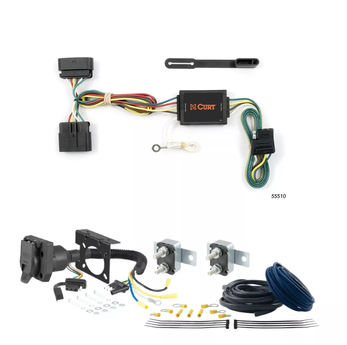 02 - 05 Dodge Ram 1500 Excluding factory receiver CURT Trailer Brake Controller 7-Way Upgrade Kit7WK712