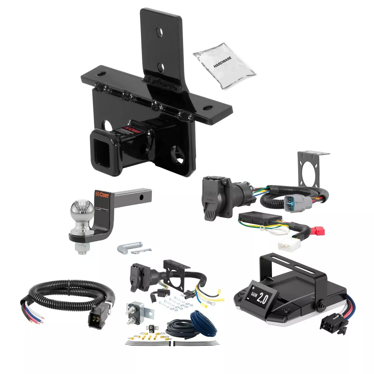 03-03 HONDA Pilot 1.25 CURT Trailer Hitch + Assure Proportional Brake Controller Kit HBCW1386