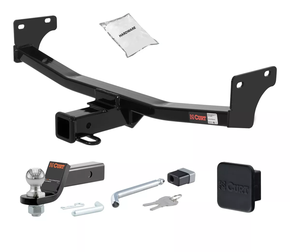 07 - 10 JEEP Compass 2in. CURT Trailer Hitch + Ball Mount + Cover + Lock Kit HWA1549