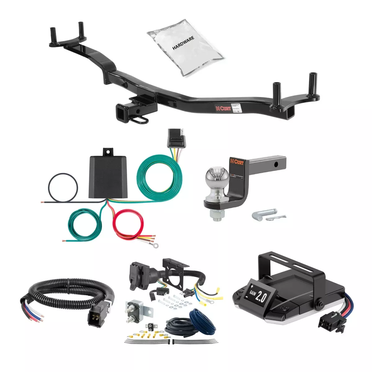09-17 Volkswagen CC Excluding 4MOTION 1.25 CURT Trailer Hitch + Assure Proportional Brake Controller Kit HBCW2473