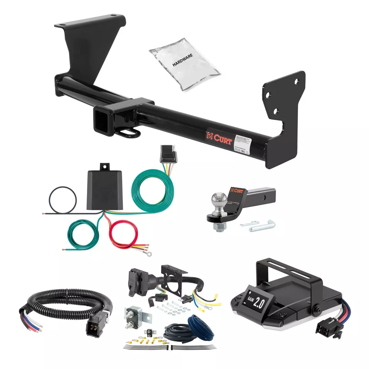 15-19 Land Rover Discovery Sport Excluding 5+2 seating 2 CURT Trailer Hitch + Assure Proportional Brake Controller Kit HBCW1650