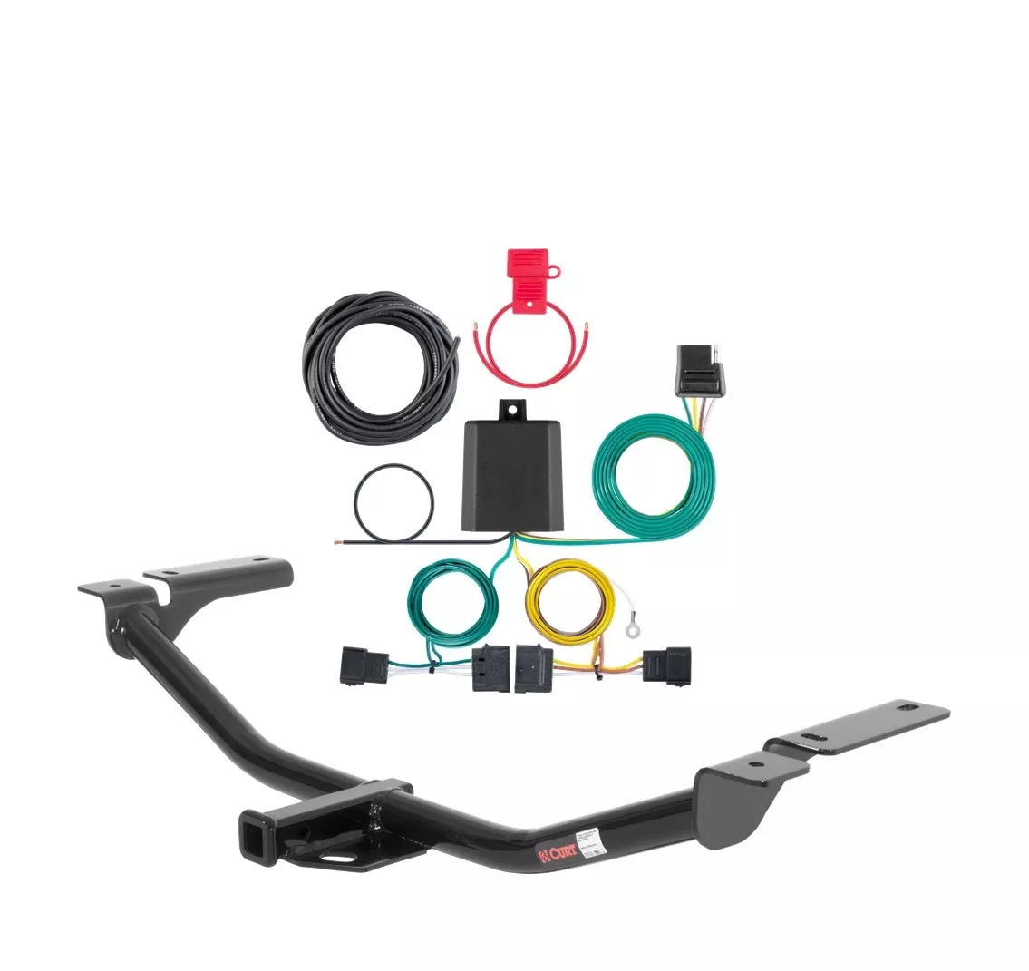 2007 - 2010 Ford Edge Excluding EcoBoost Curt 1-1/4", Class 2 Trailer Tow Hitch + 4-flat Wiring Kit 12036
