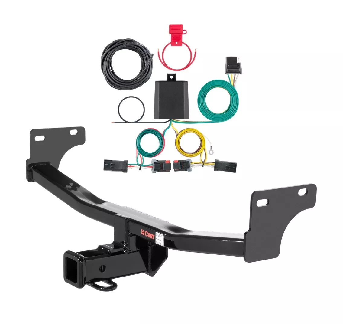 2017 Jeep Compass Curt 2", Class 3 Trailer Tow Hitch + 4-flat Wiring Kit 13081