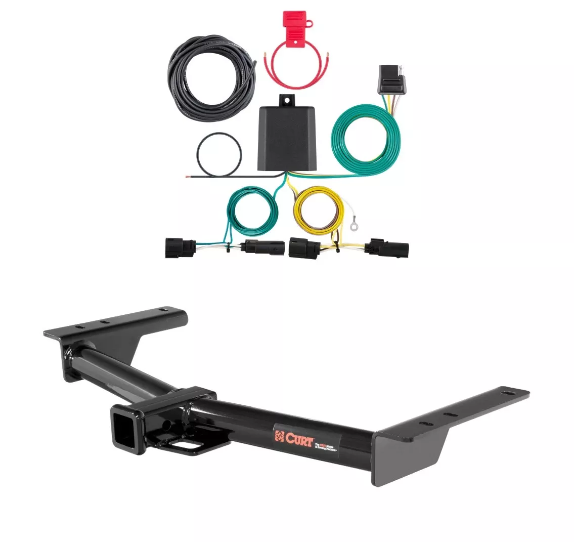 2022 - 2026 Ford E-Transit Curt 2", Class 3 Trailer Tow Hitch + 4-flat Wiring Kit 13193