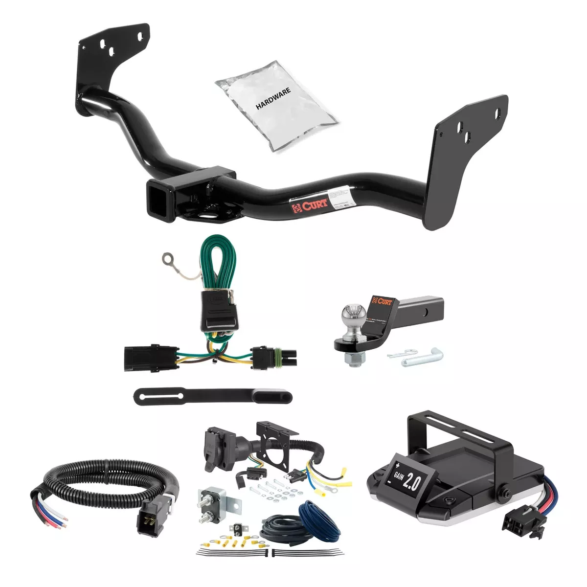 82-90 GMC S15 1.25 CURT Trailer Hitch + Assure Proportional Brake Controller Kit HBCW1136