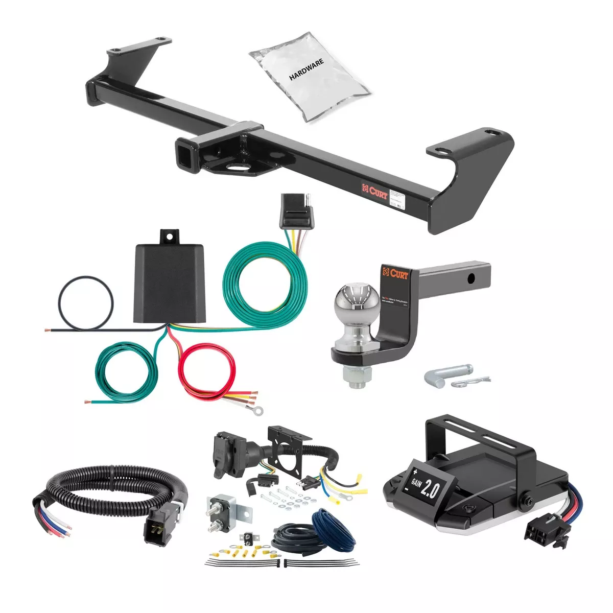 89-98 GEO Tracker 1.25 CURT Trailer Hitch + Assure Proportional Brake Controller Kit HBCW1019