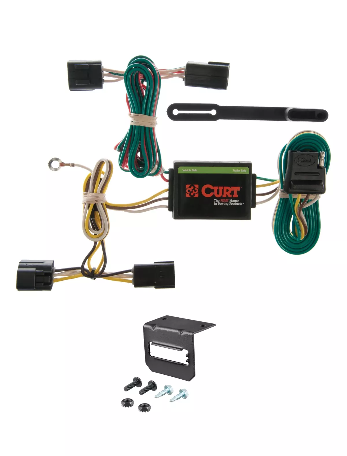 98-04 ISUZU Rodeo With under-vehicle spare, excluding 3.5L CURT 4-flat Plug and Play Trailer Wiring