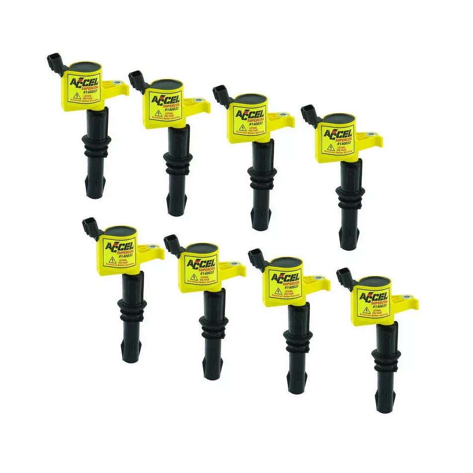 ACCEL Super Coil Ignition Coil Pack 0.500 ohm Coil-On-Plug Yellow - 3-Valve