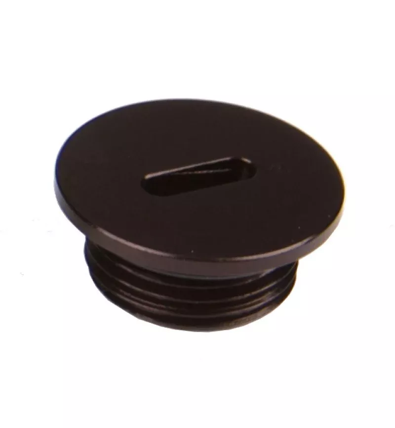 Aeromotive Aluminum Slim Line Slotted Head Plug - 8 AN O-Ring - Black