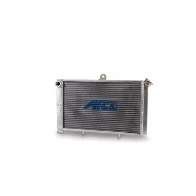 AFCO Racing Aluminum Satin Radiator Cage Mount Double Pass 3/4 NPT Female Inlet/Outlet for Mini/Micro Sprint 80205