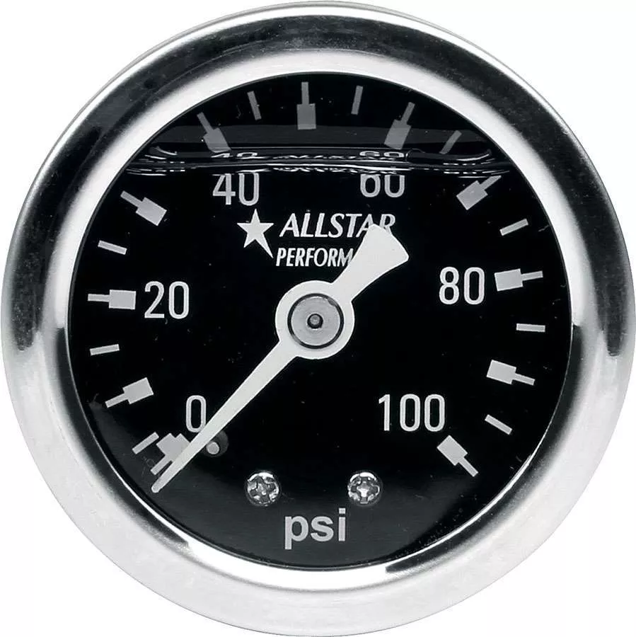 Allstar Performance 0-100 PSI 1-1/2" Gauge - Glycerin Filled