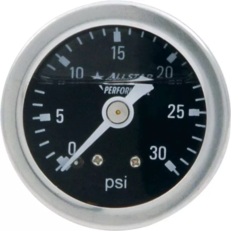 Allstar Performance 0-30 PSI 1-1/2" Gauge - Glycerin Filled