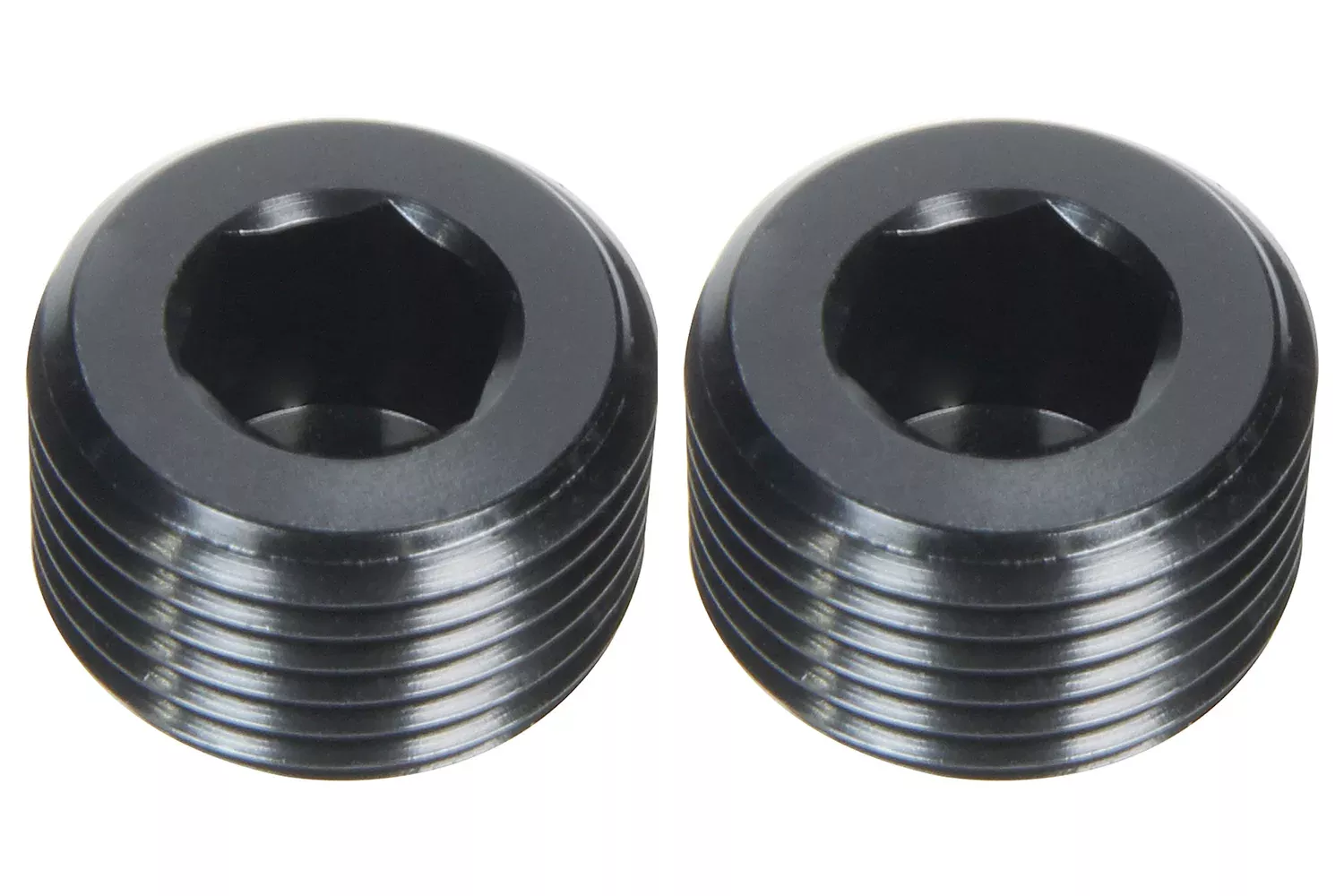 Allstar Performance Aluminum Allen Head Plug - 3/8 in NPT - Black (2 Pack)