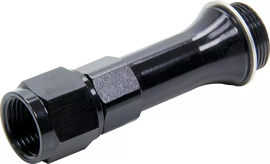 Allstar Performance Carburetor Inlet Fitting -8 AN Female to 7/8-20 Male - 3 in Long - Black - Holley Carbs