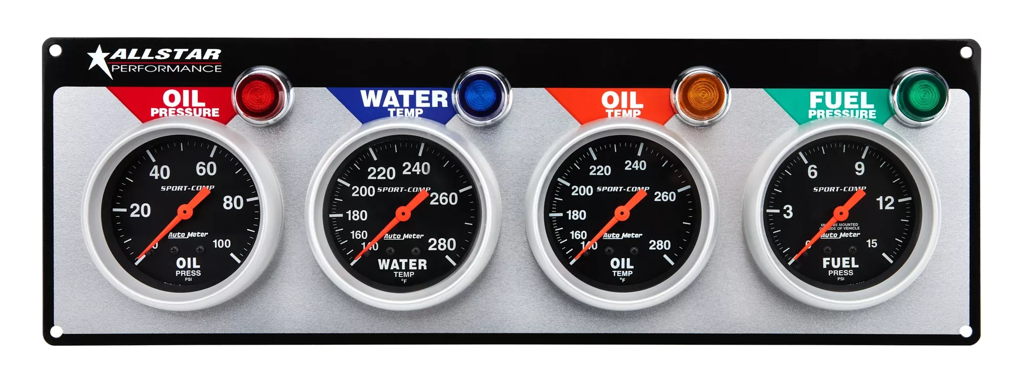Allstar Performance Performance 4 Gauge Panel - AutoMeter Sport Comp - OP/WT/OT/FP