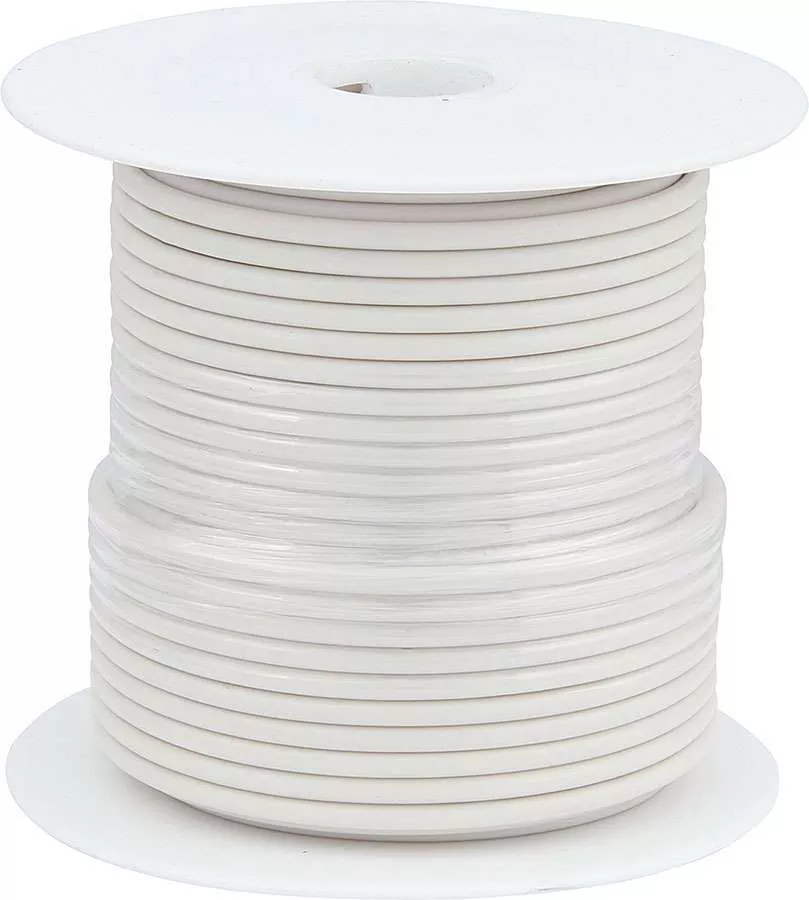 Allstar Performance Primary Wire - White - 100' Spool - 14AWG
