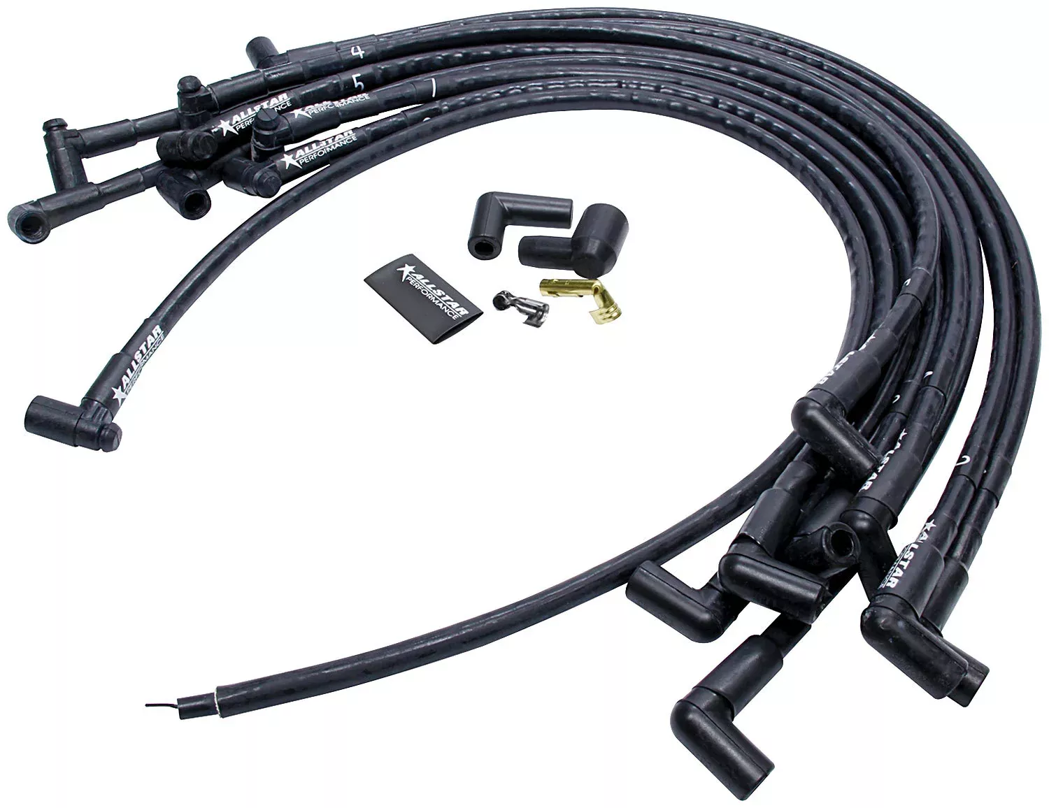 Allstar Performance Spark Plug Race Wire Set - Custom Length Over Valve Cover - With Sleeving