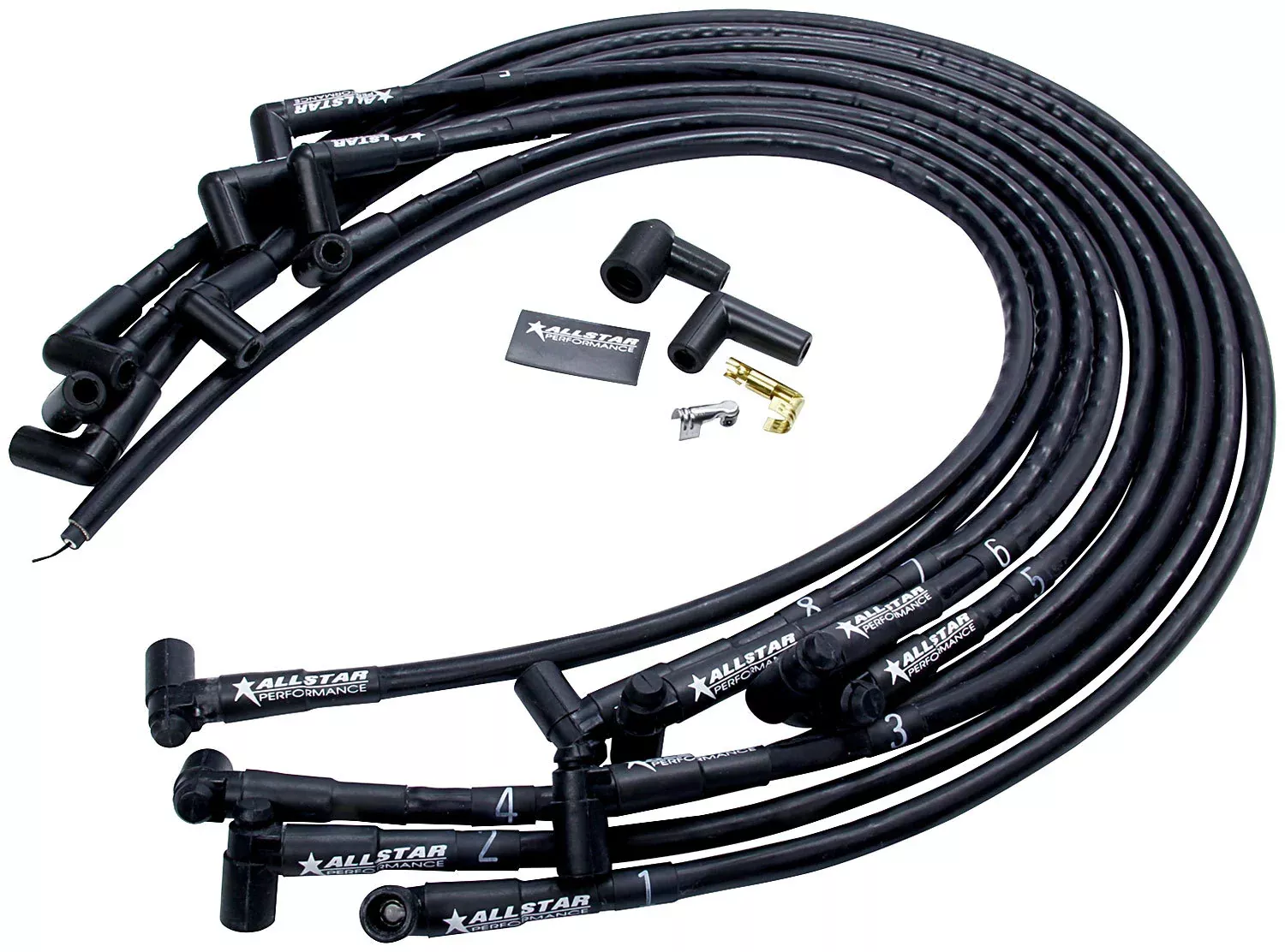 Allstar Performance Spark Plug Race Wire Set - Custom Length Under Header - With Sleeving