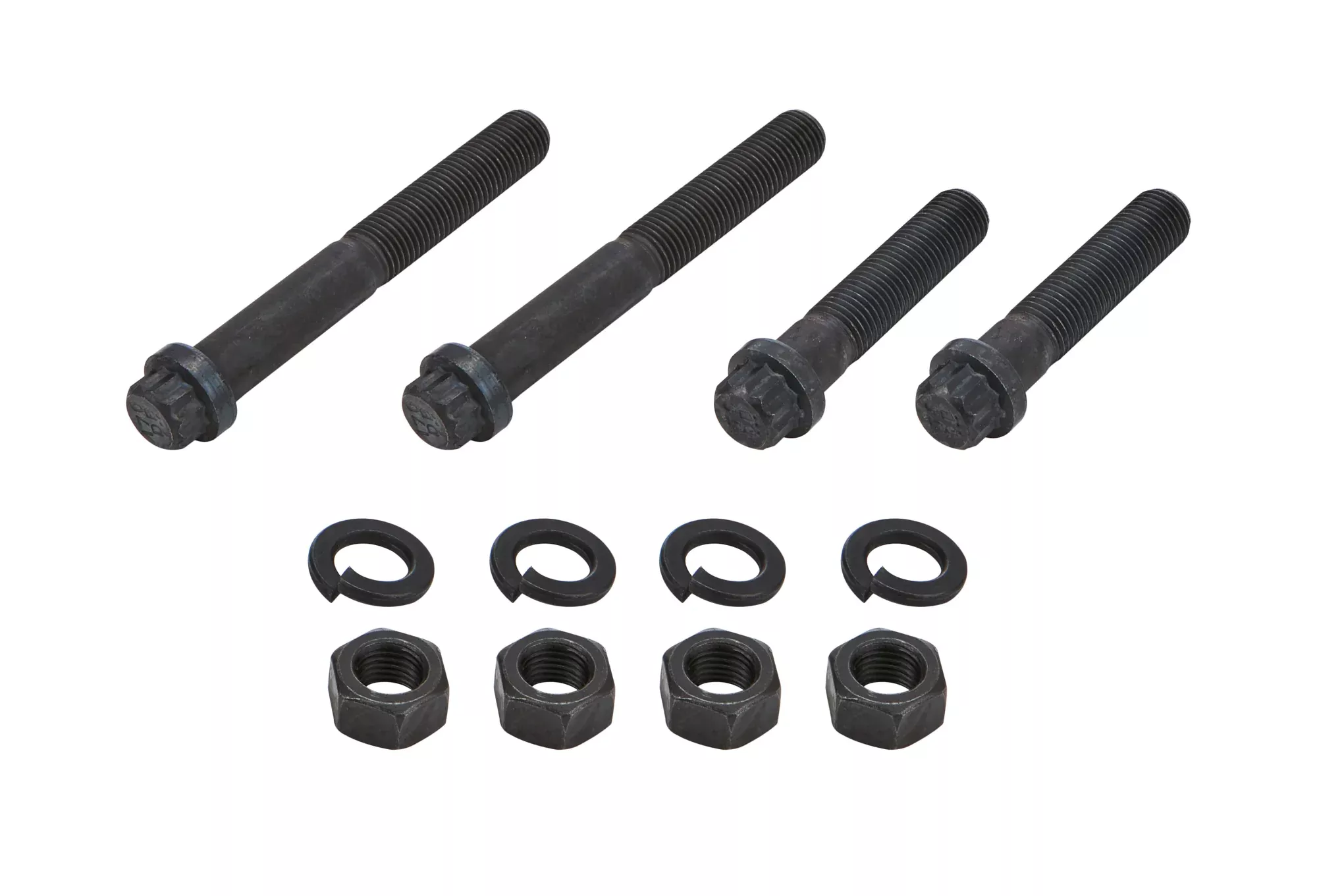 Allstar Performance Spindle Hardware - 7/16-20 Thread - Two 3-1/4" Bolts - Two 2" Long Bolts - 12 Point Head - Lock Washers/Nuts Included - Steel - Black Oxide
