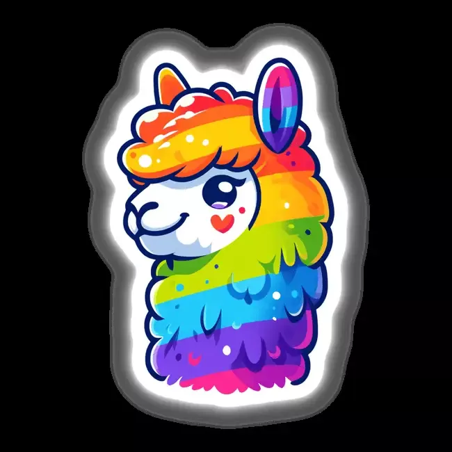 Alpaca Colorful Rainbow Pride