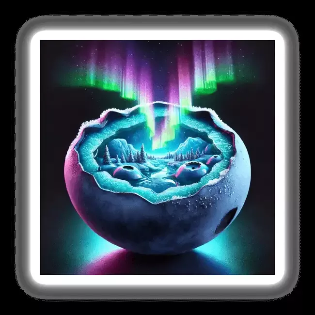 Aurora Borealis Northern Lights Inside a Blueberry
