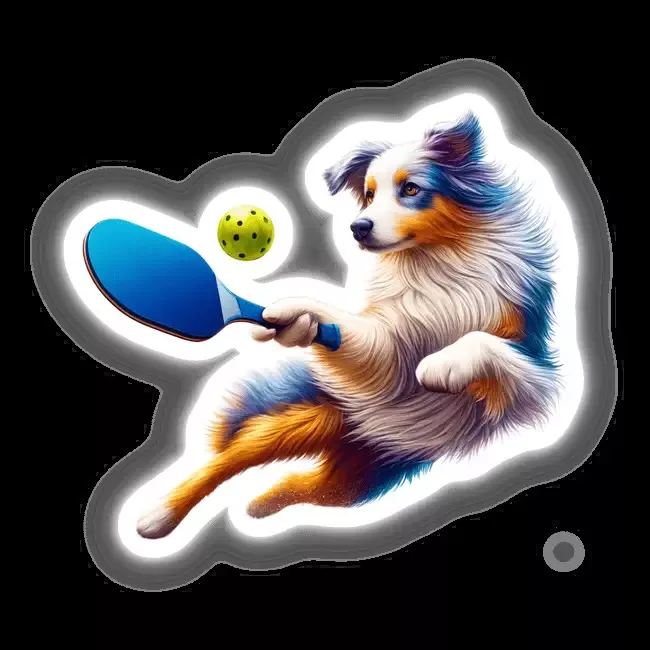 Australian Shepherd Playing Pickleball