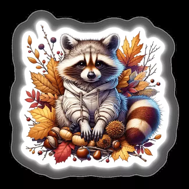 Autumn Raccoon in Cozy Sweatshirt