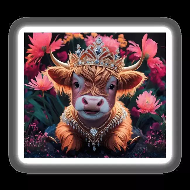Baby Highland Cow Crown Flowers