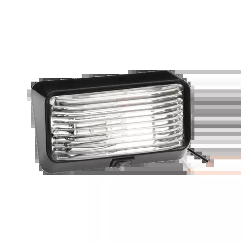 Bargman RV Trailer Porch Light Lens #78 Clear with Black Base and Switch
