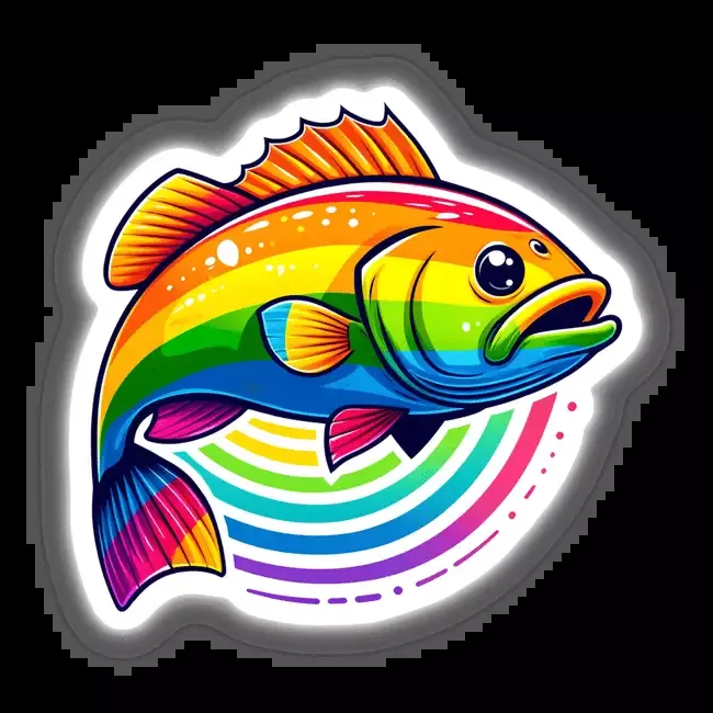 Bass Fish Colorful Rainbow Pride