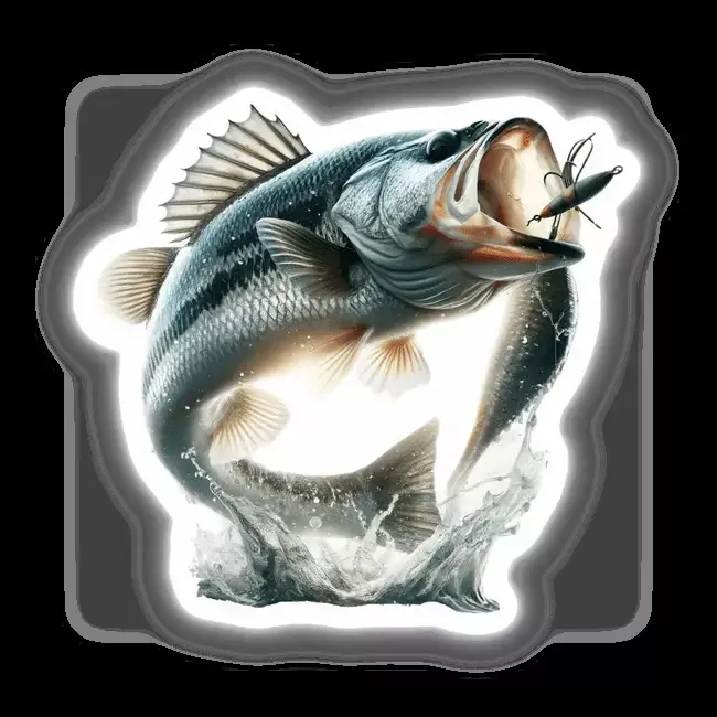 Bass Fish Jumping Out of Water