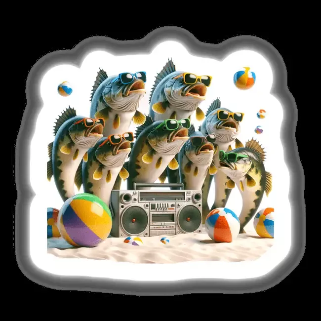Bass Fish Summer Beach Party