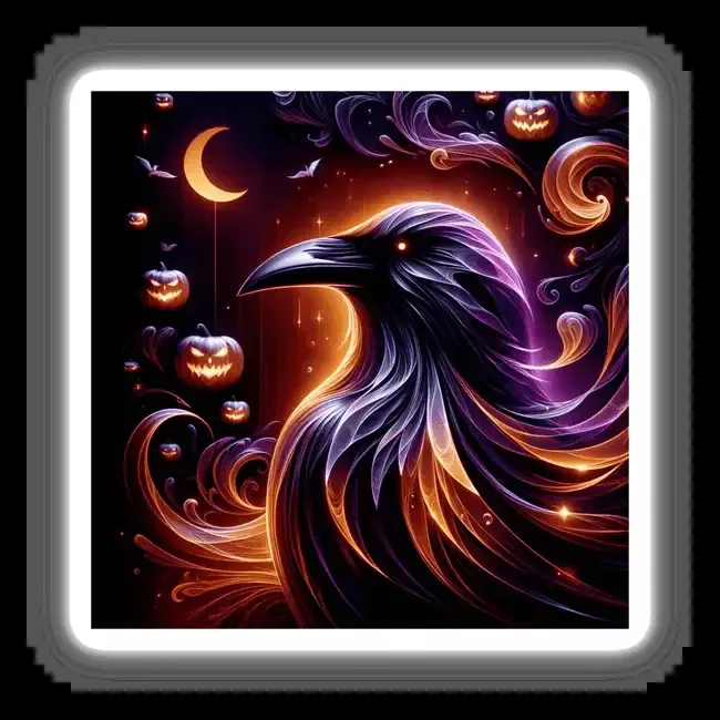Black Raven Ethereal Halloween Glow