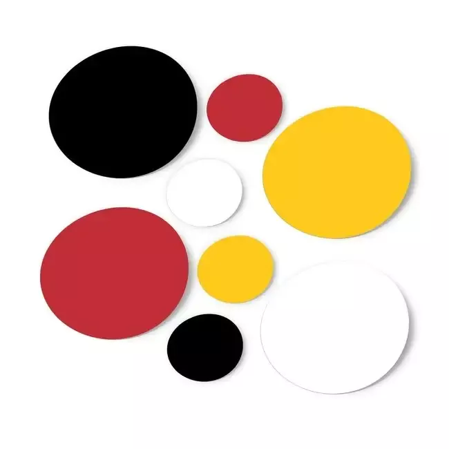 Black / Red / White / Yellow Polka Dot Circles Wall Decals