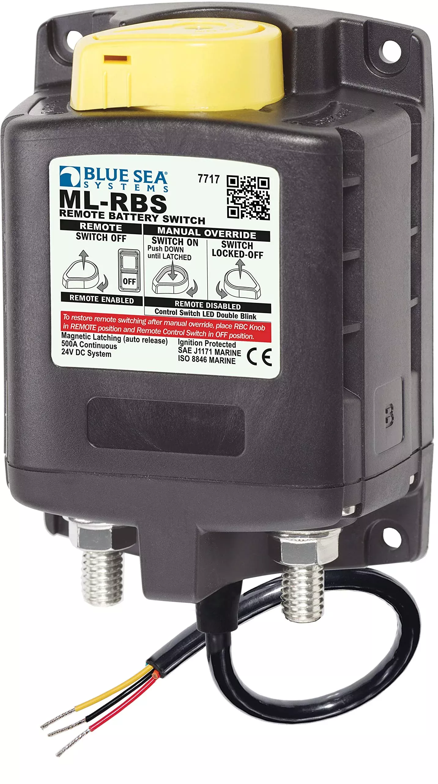 Blue Sea 7717 Ml-Rbs Remote Battery Switch W/Manual Control Auto-Release - 24V (53465)