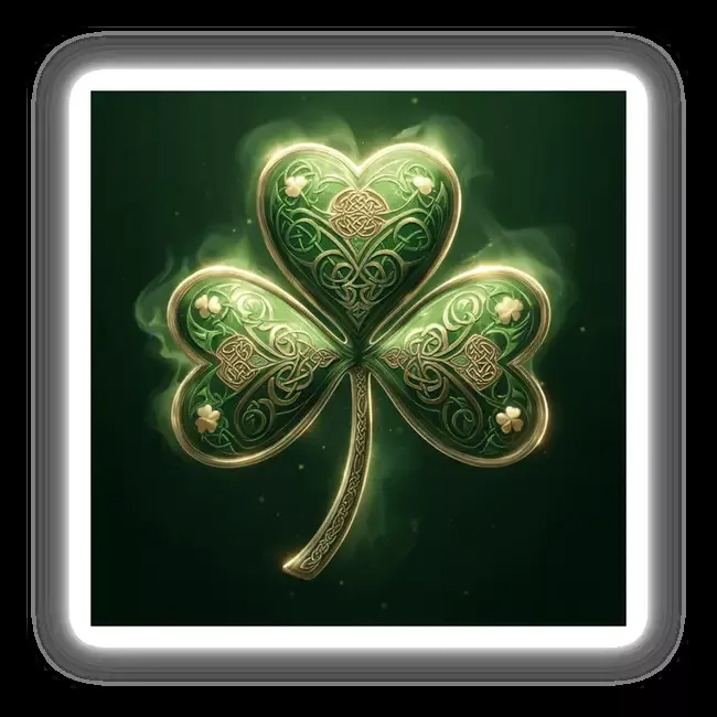 Celtic Shamrock – Green Clover with Gold Knotwork