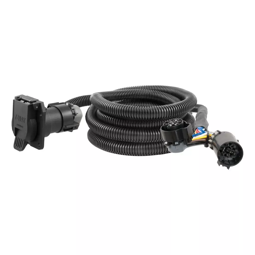 CURT 57010 10' Custom Wiring Extension Harness (Adds 7-Way RV Blade to Truck Bed, Packaged)