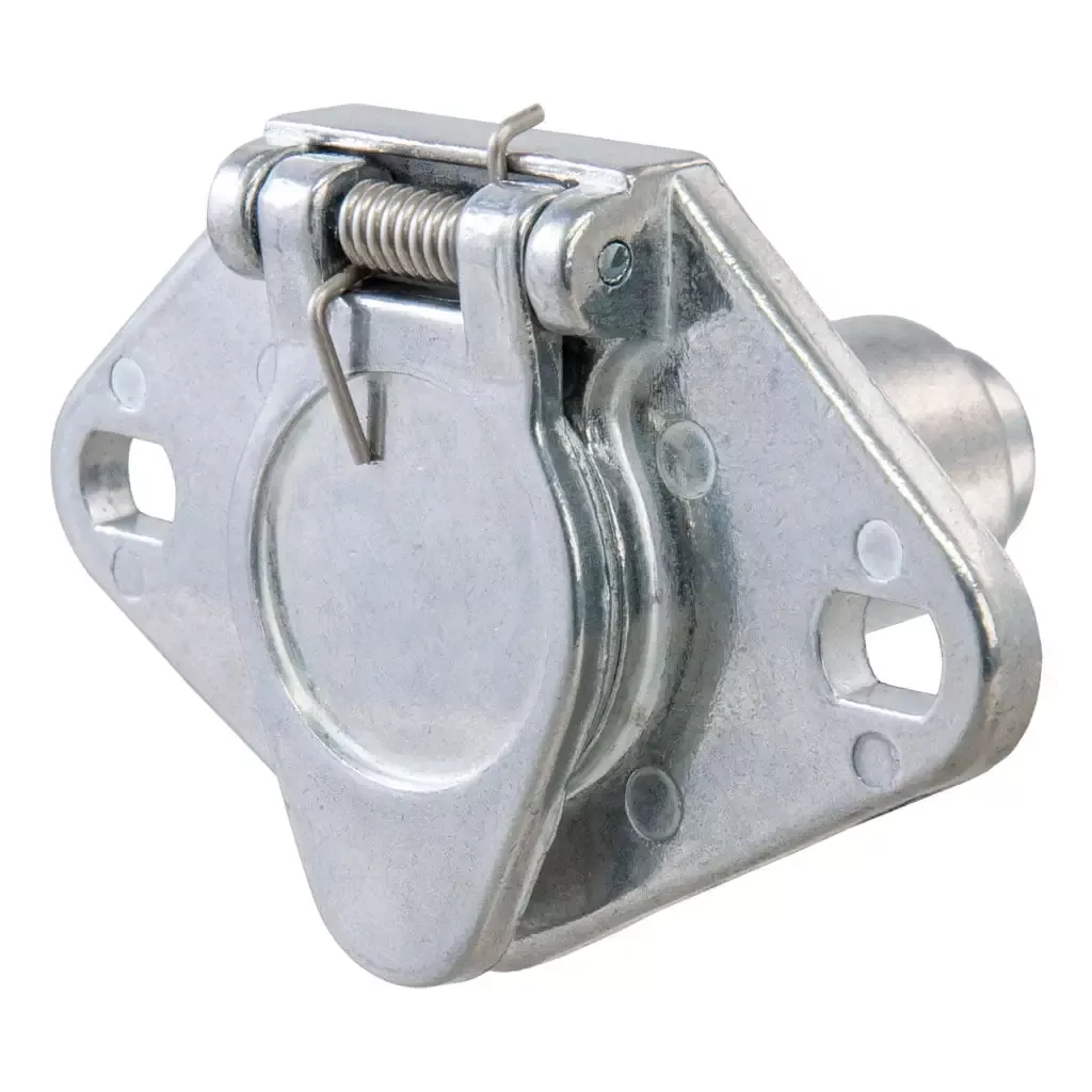 CURT 58090 6-Way Round Connector Socket (Vehicle Side, Diecast Metal)