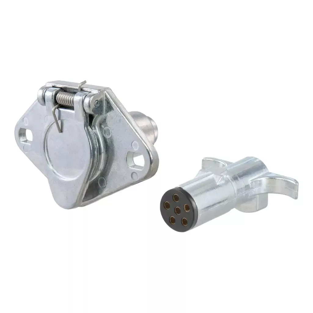 CURT 58092 6-Way Round Connector Plug & Socket (Packaged)