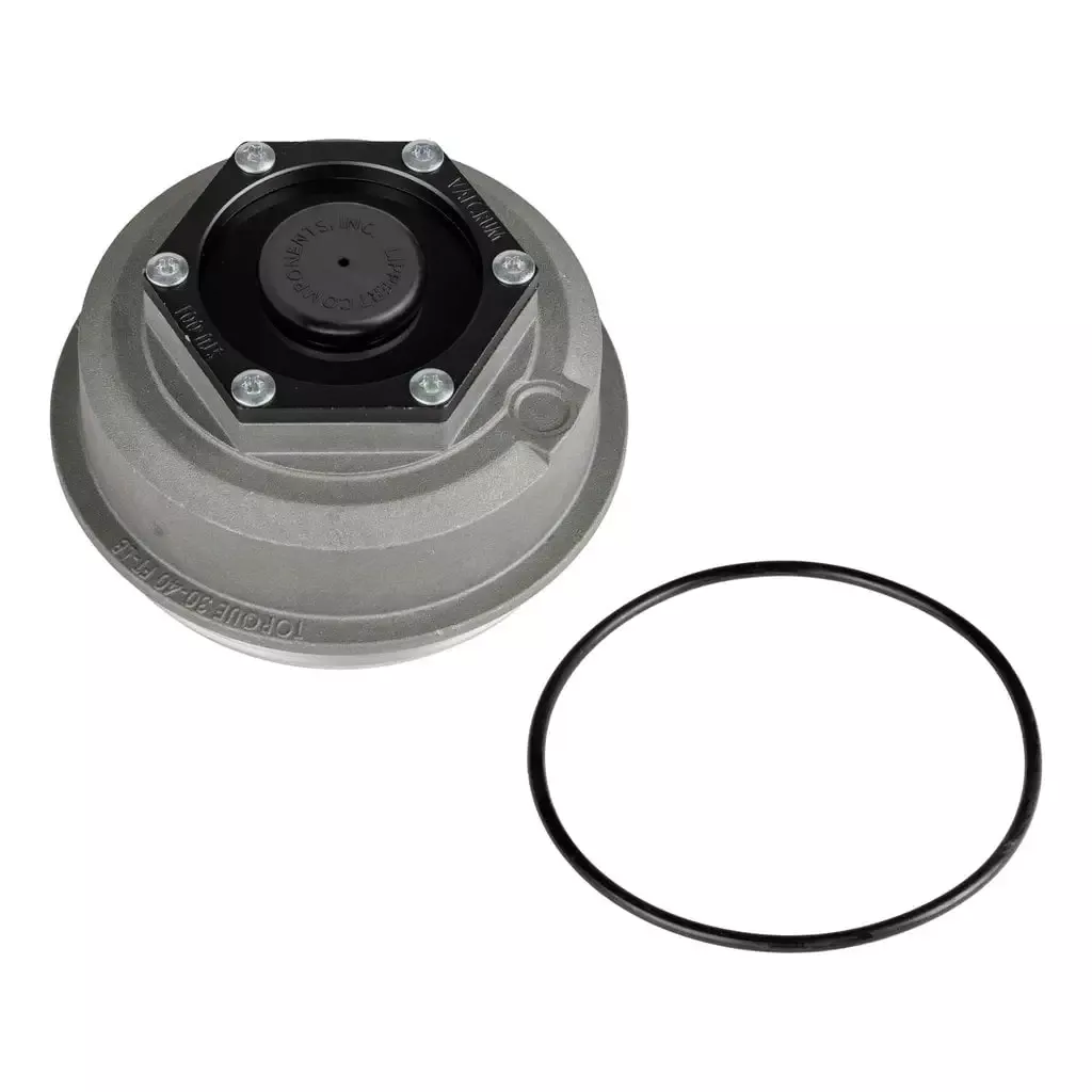 CURT 85373829 Threaded Dust Cap with Rubber Plug, O-Ring, 4" Diameter, 10,000-16,000-lb. Axles