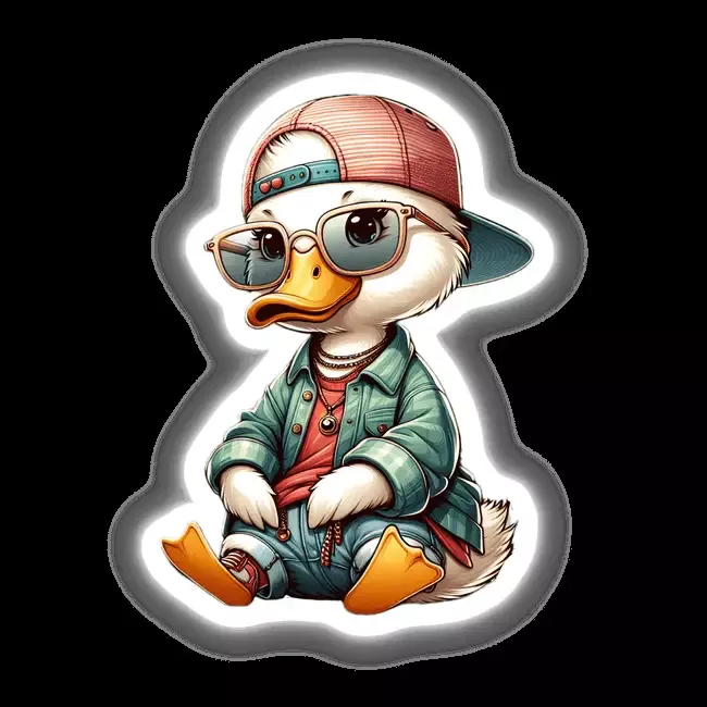 Cute Hipster Duck