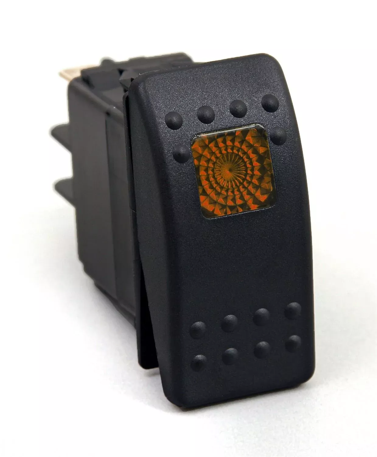 Daystar, Universal Rocker Switch With Amber Light, 20 Amp, Single Pole, Ku80013, Made In America,Green