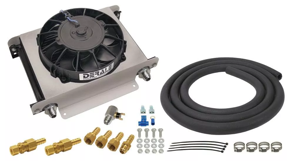 Derale 15960 Hyper-Cool Remote Engine/Transmission Cooler , Black