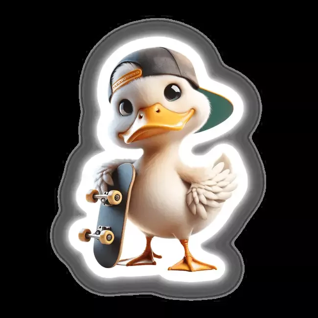 Duck Snapback Hat with Skateboard