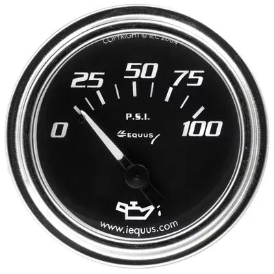 Equus 2" Chrome Mechanical Oil Pressure Gauge E7234