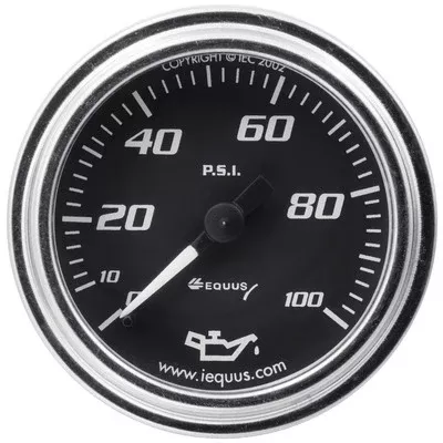 Equus 2" Chrome Mechanical Oil Pressure Gauge E7244