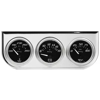 Equus 2" Chrome Volt Triple Gauge Kit E7200